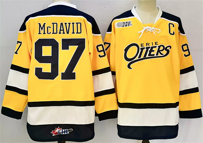 Men's Yellow Edmonton Oilers #97 Connor McDavid 2024-25 With C Patch Heritage Classic Primegreen Stitched Jersey